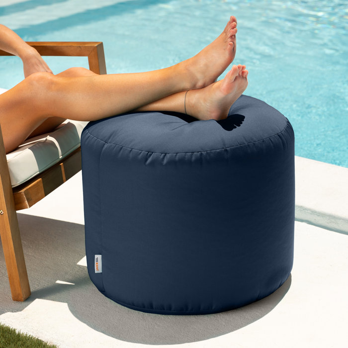 Breakwater Bay Damato Round Outdoor Pouf Ottoman & Reviews | Wayfair